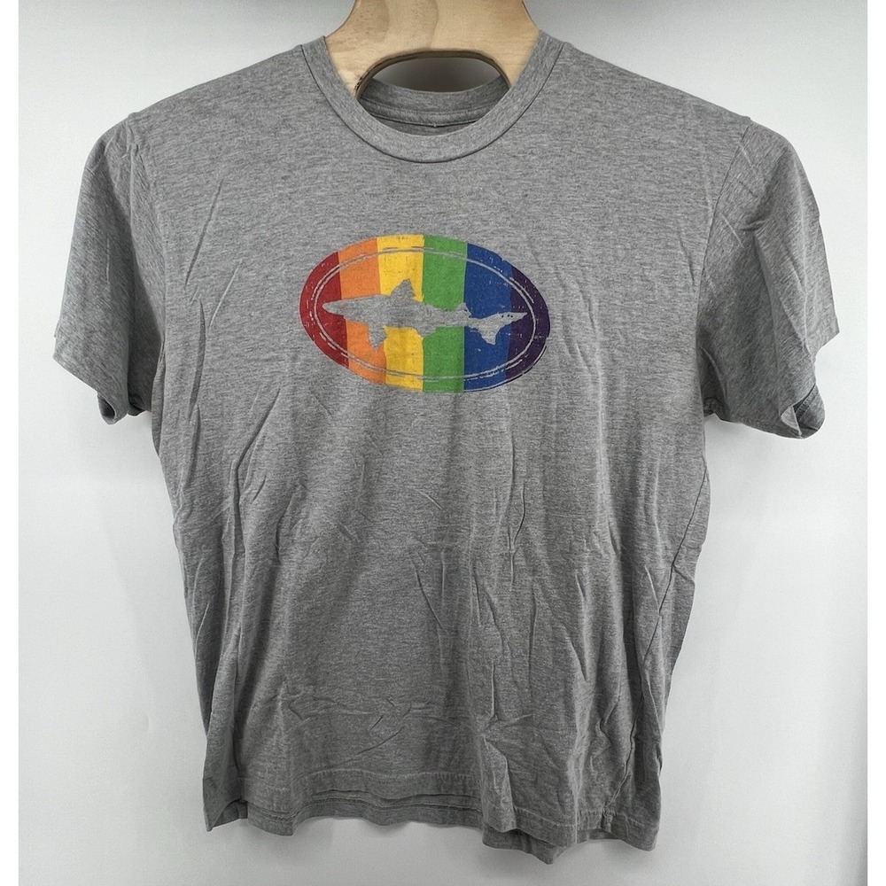 Dogfish Head Brewing Pride Rainbow T Shirt Mens XL USA Made Beer Short Sleeved